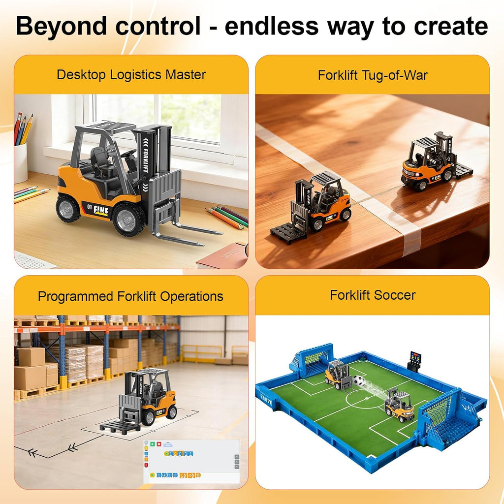 1:64 Die-cast alloy forklift model with remote/APP controls