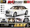 CZ116E-WHT-SR 1:24 Scale White Die-Cast Luxury Car Model with Silver Roof | Pull Back Toy Car