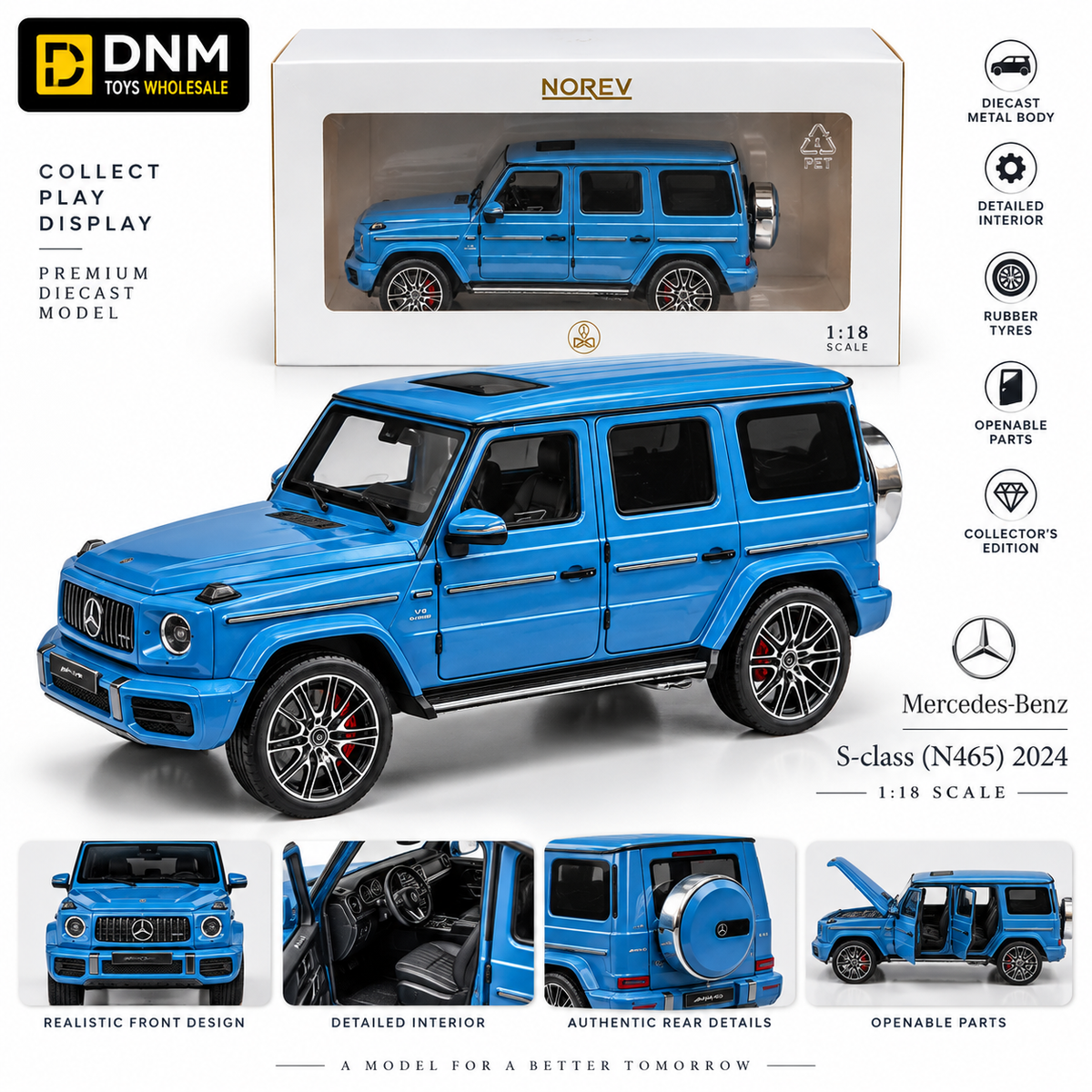 1:18 Scale Blue Luxury SUV Diecast Model Car – Collectible Metal Toy Car
