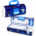 Portable Suitcase Style Pencil Box for Kids with Double Password Lock & Handle | Multi-Layer Large Capacity Stationery Organizer Case