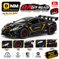 CZ128E-BLK - 1:24 Black R/C Sports Car Toy – Alloy Body, LED Lights & Rubber Tires