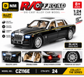 CZ116E-BLK-WHT-124 - 1:24 Black & White Roof Die-Cast Luxury Car Model | Pull Back Toy Car