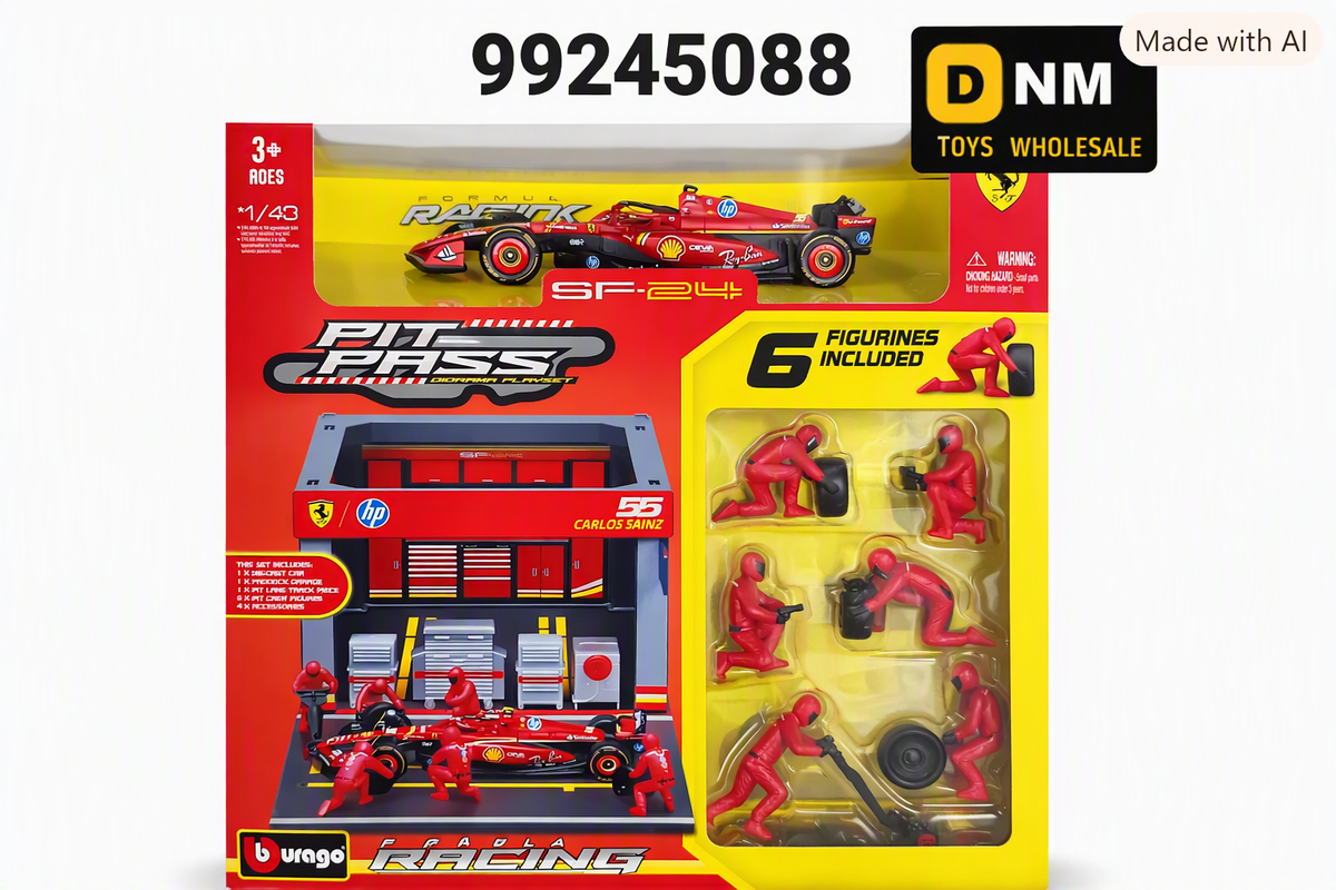 BBR-FR-SF24-143-CS55 - Bburago Formula Racing – Ferrari SF-24 Pit Pass Diorama Playset (1:43 Scale)