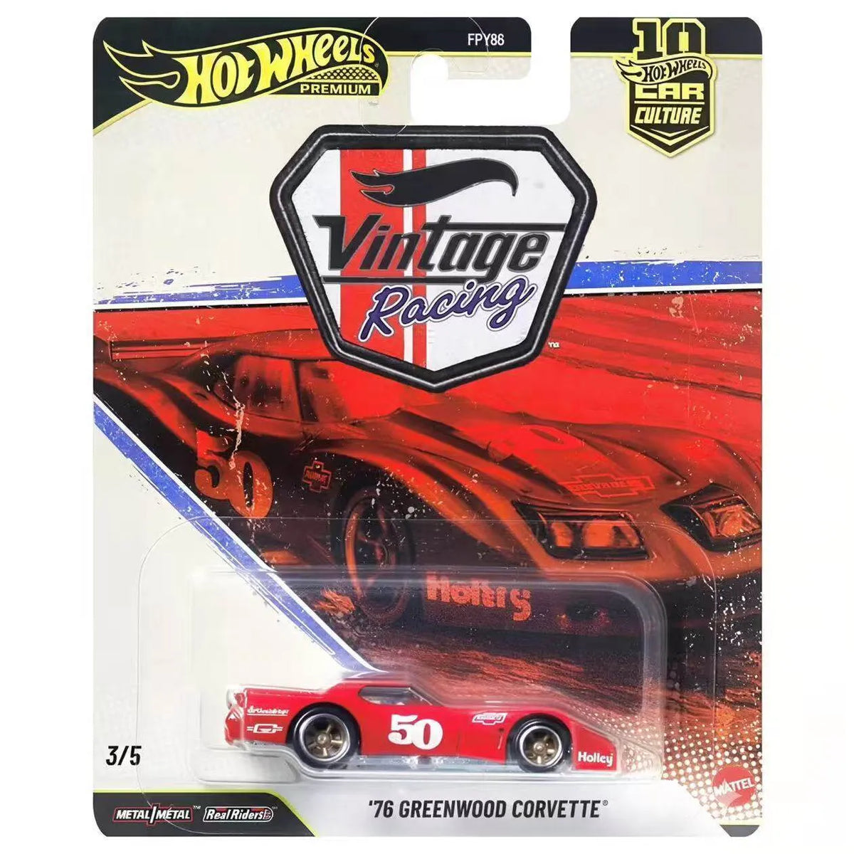 Imported Hot Wheels Premium Vintage Racing Assorted Vehicle Mini Car - 10 Pcs