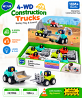 Hola 4-Wheel Drive Construction Truck Toy 18 Months+ – Friction Powered Vehicle with Movable Parts