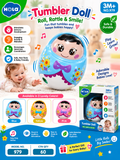 Hola Tumbler Doll Baby Toy 3+ Months – Roly-Poly Sensory Toy with Sounds