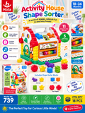Hola Activity House Shape Sorter 11 Blocks – Educational Toy 18–36 Months
