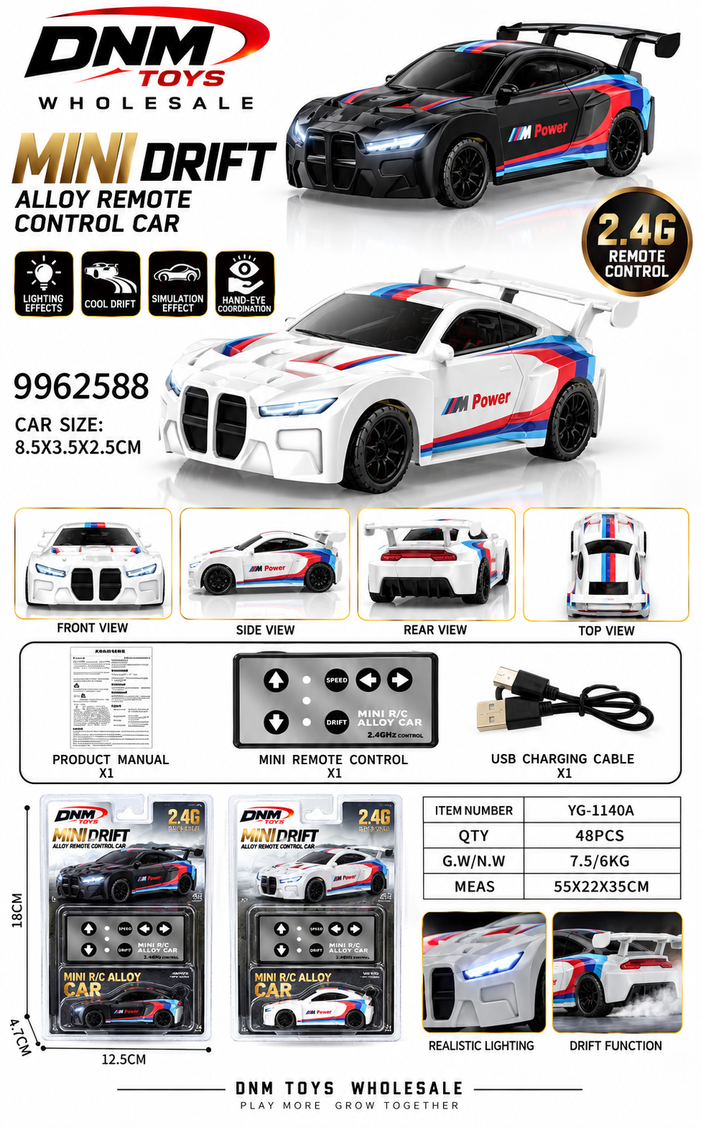 YEGAO 1:64 Mini Drift RC Car 2 PCS Set | 2.4GHz