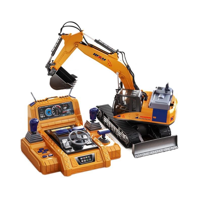 15-Channel 2.4GHz RC Excavator Remote Control Construction Digger with Rechargeable Battery