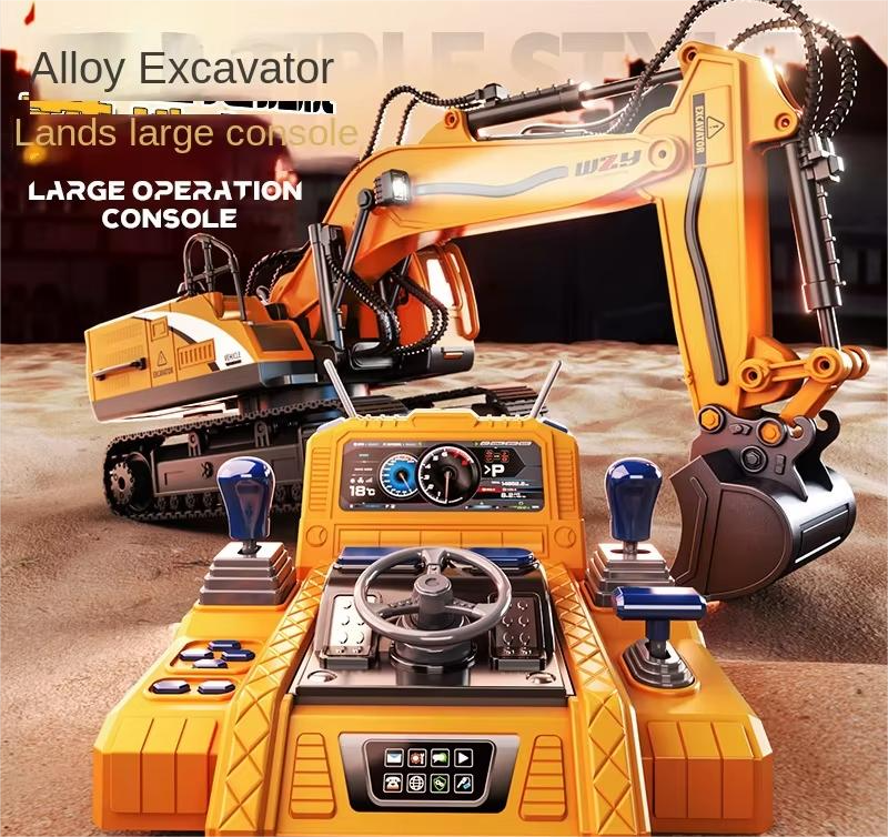 15-Channel 2.4GHz RC Excavator Remote Control Construction Digger with Rechargeable Battery