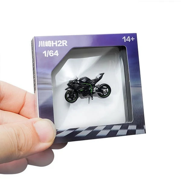 Kawasaki H2R 1:64 Scale Miniature Motorcycle Model | Detailed Sport Bike Collectible with Display Box | Motorcycle Model for Display & Collection