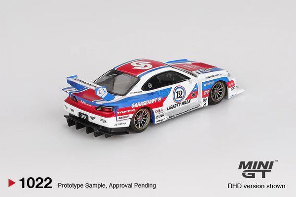 Imported Mini GT #1022 Nissan LB-Super Silhouette S15 Silvia Garasi Drift x LBWK Die-Cast Car