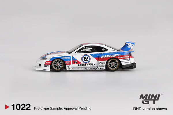 Imported Mini GT #1022 Nissan LB-Super Silhouette S15 Silvia Garasi Drift x LBWK Die-Cast Car
