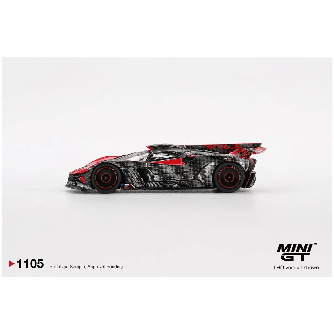 Imported Mini GT Blister #1105 Bugatti Bolide Red Die-Cast Car
