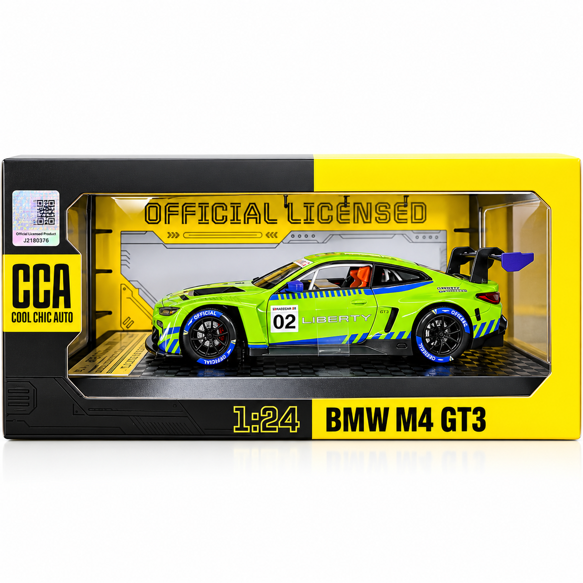 DNM - 1:24 BMW M4 GT3 Diecast Metal Pull Back Car – 4 Openable Doors with Sound & Light | Perfect Toy Decoration & Gift for Kids