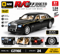 CZ116E-BLK-BR-124 - 1:24 Black Luxury Die-Cast Car Model – Black Roof | Pull Back