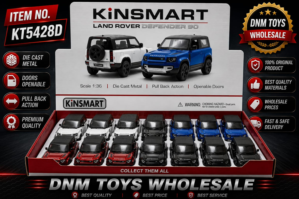 Kinsmart Land Rover Defender 90 Die-Cast SUV Model Set (14 PCS Assorted Colors) Ð 1:36 Scale Pull Back Collection