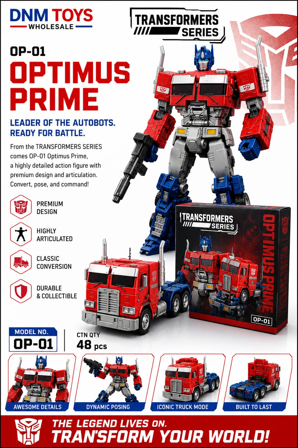 OP-01 Optimus Prime Transforming Robot Truck | Collectible Action Figure