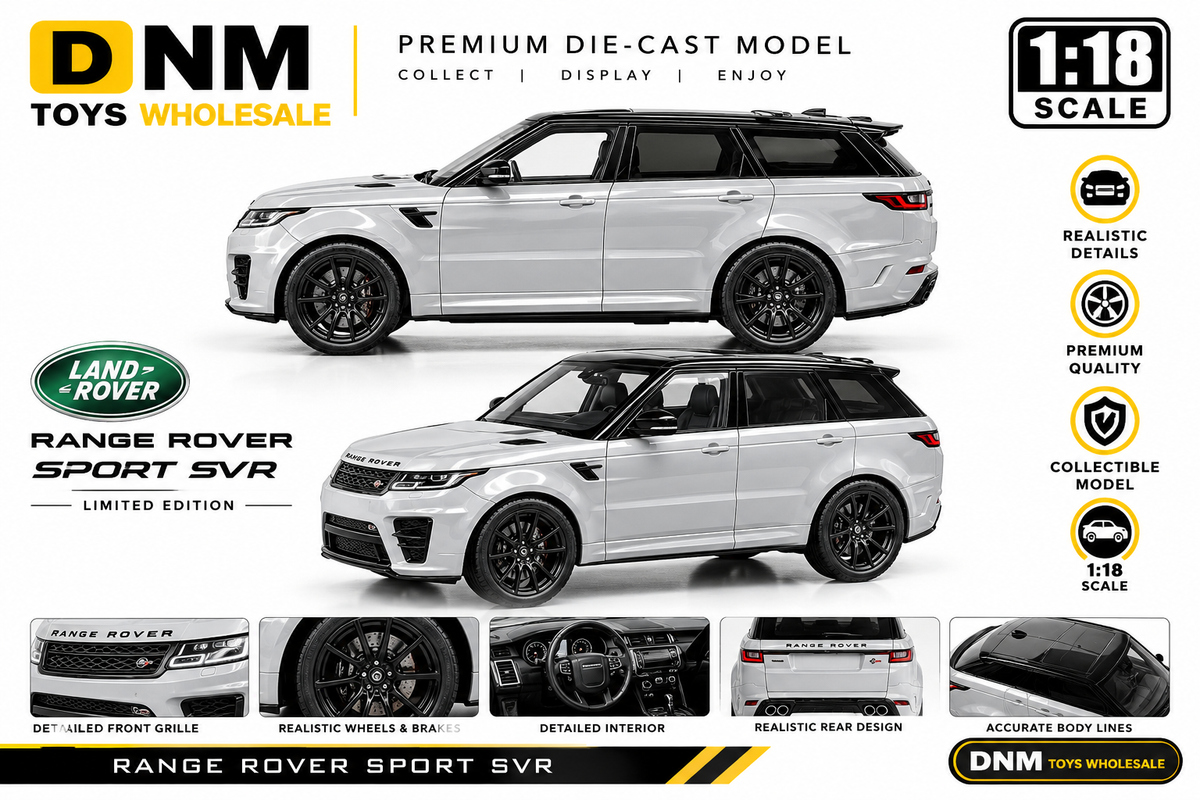 GT-RRS-SVR-118-SLV - GT Spirit 1:18 Range Rover Sport SVR Two-Tone Die-Cast Model Car – Premium Collectible