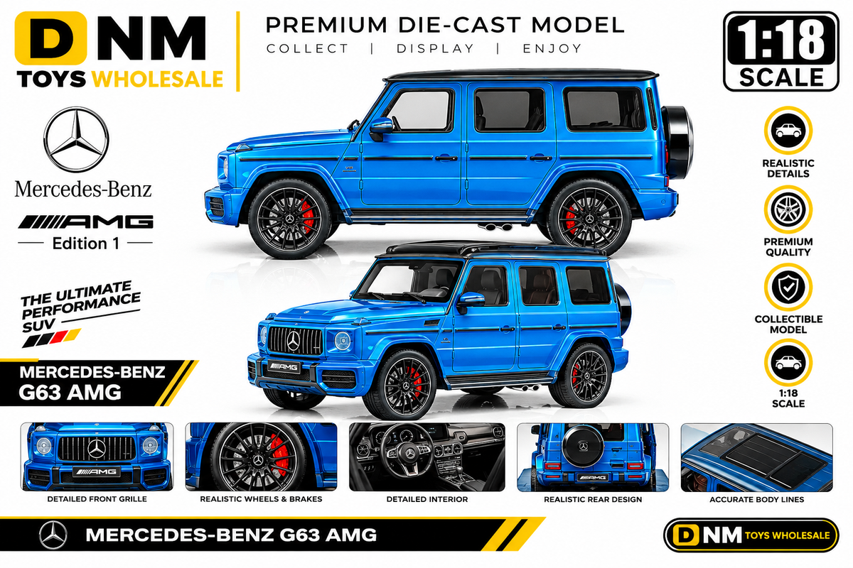 DNM-GTSP-G63-BLU-118 - GT Spirit Mercedes-Benz G63 AMG 1:18 Scale Blue Die-Cast Model Car