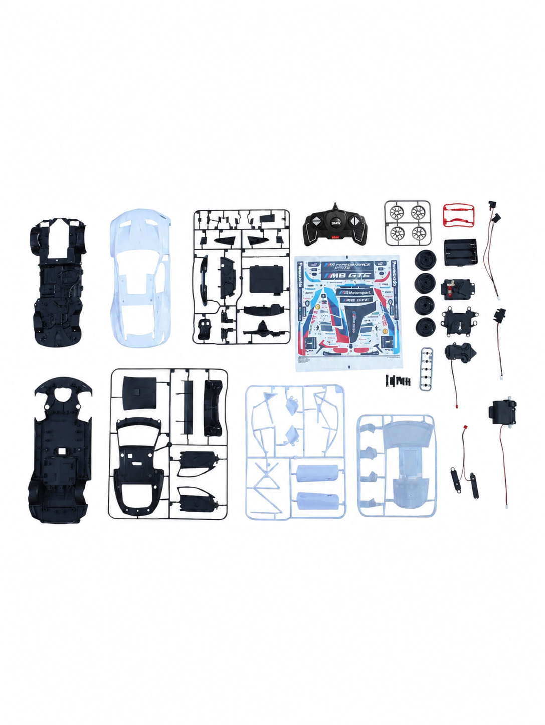 Rastar BMW M8 GTE 1:18 Scale RC Assembly Model Kit | DIY Plastic Racing Car with Remote Control | BMW Motorsport Model Car for Collection & Display