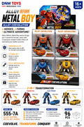 555-7A Alloy Deform Metal Boy 12 PCS Set – Transforming Robot Car Figures, Alloy & ABS Collectible Toy Set