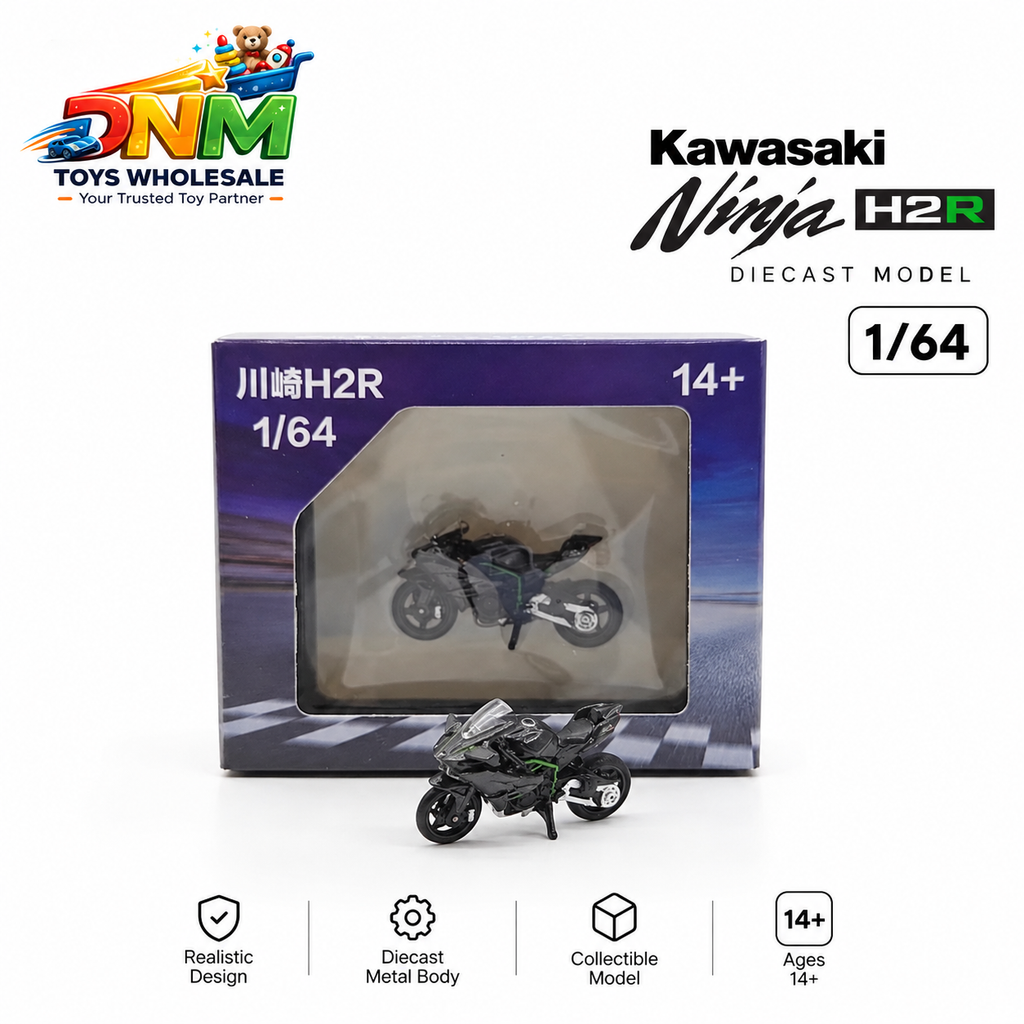 Kawasaki H2R 1:64 Scale Miniature Motorcycle Model | Detailed Sport Bike Collectible with Display Box | Motorcycle Model for Display & Collection