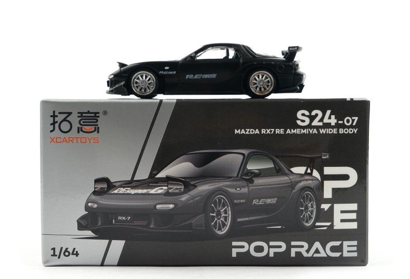 POPRACE-RX7-S2407 = 1/64 RX-7 RE Amemiya Widebody Tuned Car - Alloy Diecast Detailed Replica