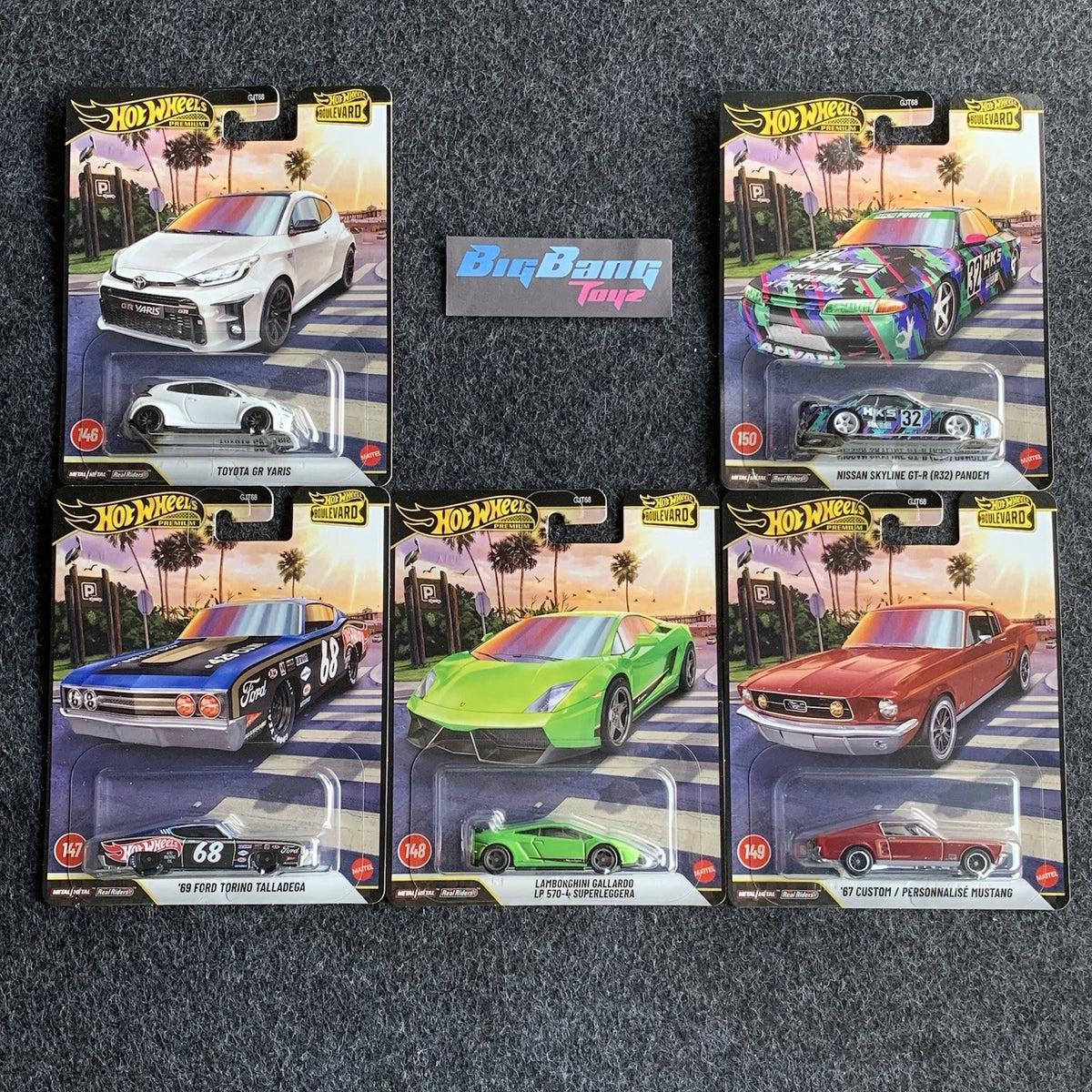 Imported Hot Wheels Premium Boulevard Assorted Vehicle Mini Car - 10 Pcs